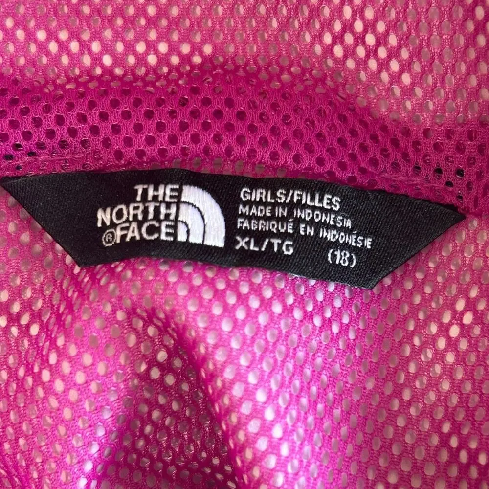 The north face antora pink plum black waterproof jacket size girls 18 women’s XS